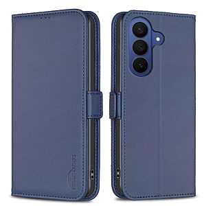 Flip Πορτοφόλι από Συνθετικό Δέρμα (PU) με TPU για Samsung Galaxy S26 FE 5G (BINFEN COLOR) σε Μπλε — θήκες καρτών, stand & προστασία κάμερας.