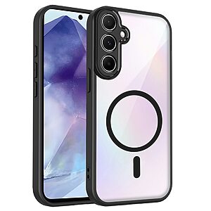 Σκληρή Πλάτη PC+TPU για Samsung Galaxy S26 FE / S25 FE (OEM) σε Μαύρο — μαγνητικός δακτύλιος & ανασηκωμένα χείλη 1.5mm για προστασία.