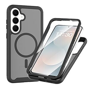 Σκληρή Πλάτη PC+TPU για Samsung Galaxy S26 FE / S25 FE (OEM) σε Μαύρο — προστασία 3 σε 1 με μαγνητικό δακτύλιο και μεμβράνη οθόνης PET.