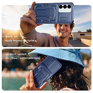Θήκη Samsung Galaxy S26 FE 5G / S25 FE 5G - OEM - Σκληρή Πλάτη PC+TPU - Μπλε - Stand — εικόνα 2