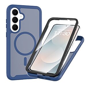 Σκληρή Πλάτη PC+TPU για Samsung Galaxy S26 FE / S25 FE (OEM) σε Μπλε — προστασία 3 σε 1 με μαγνητικό δακτύλιο & φιλμ οθόνης PET.