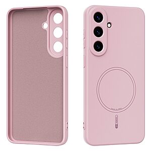 Πλάτη Σιλικόνης για Samsung Galaxy S26 FE 5G (ABEEL) σε Ροζ — απαλή υφή, αντιολισθητικό κράτημα & ενσωματωμένοι μαγνήτες για αξεσουάρ.