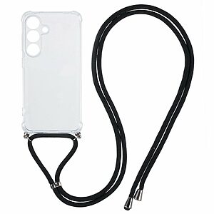 Πλάτη TPU για Samsung Galaxy S26 FE 5G (OEM) σε Διάφανο με λουράκι — ενισχυμένες γωνίες για προστασία από πτώσεις & χτυπήματα.