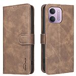 Flip Πορτοφόλι PU με TPU για Xiaomi Poco C85 4G / Redmi 17C 5G (BINFEN COLOR) σε Καφέ — RFID, 3 θήκες καρτών & stand 3 γωνιών.