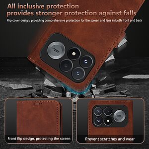 Θήκη Xiaomi Poco F9 Pro 5G - AZNS - Flip Πορτοφόλι από Συνθετικό Δέρμα (PU) με TPU - Καφέ - Stand — εικόνα 2