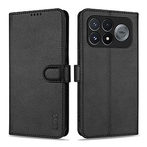 Flip Πορτοφόλι από Συνθετικό Δέρμα (PU) με TPU για Xiaomi Poco F9 Pro 5G (AZNS) σε Μαύρο — θήκες καρτών, stand & προστασία κάμερας.