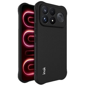Πλάτη TPU για Xiaomi Poco F9 Ultra 5G (IMAK) σε Μαύρο ματ — ενισχυμένες γωνίες airbag & ανασηκωμένα χείλη για προστασία από πτώσεις.