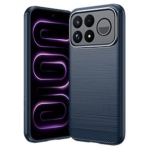 Πλάτη TPU για Xiaomi Poco F9 Ultra 5G (OEM) σε Μπλε — υφή carbon fiber, ματ φινίρισμα κατά των αποτυπωμάτων & απορρόφηση κραδασμών.