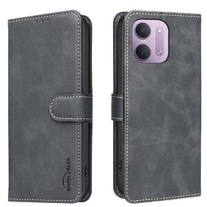 Flip Πορτοφόλι PU με TPU για Xiaomi Redmi 15C 4G / Poco C85 4G (BINFEN COLOR) σε Μαύρο — RFID, 3 θήκες καρτών & stand για καθημερινή άνεση.