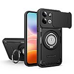 Σκληρή Πλάτη PC+TPU για Xiaomi Redmi 17 4G / 5G (OEM) σε Μαύρο — συρόμενο κάλυμμα κάμερας & δαχτυλίδι-stand 360° για προστασία και άνεση.