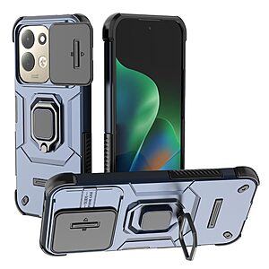 Σκληρή Πλάτη PC+TPU για Xiaomi Redmi 17 4G / 5G (OEM) σε Μπλε — περιστρεφόμενο stand & συρόμενο κάλυμμα κάμερας για πλήρη προστασία.