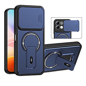 Σκληρή Πλάτη PC+TPU για Xiaomi Redmi 17 4G / 5G (OEM) σε Μπλε — συρόμενο κάλυμμα κάμερας, stand & ματ φινίρισμα κατά των δαχτυλιδιών.
