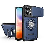 Σκληρή Πλάτη PC+TPU για Xiaomi Redmi 17 4G / 5G (OEM) σε Σκούρο μπλε — συρόμενο κάλυμμα κάμερας & δαχτυλίδι-stand για ασφαλές κράτημα.