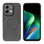 Πλάτη από Συνθετικό Δέρμα (PU) με TPU για Xiaomi Redmi 17 4G / 5G (OEM) σε Γκρι — υφή carbon fiber & μεταλλικό έλασμα για μαγνητική βάση αυτοκινήτου.