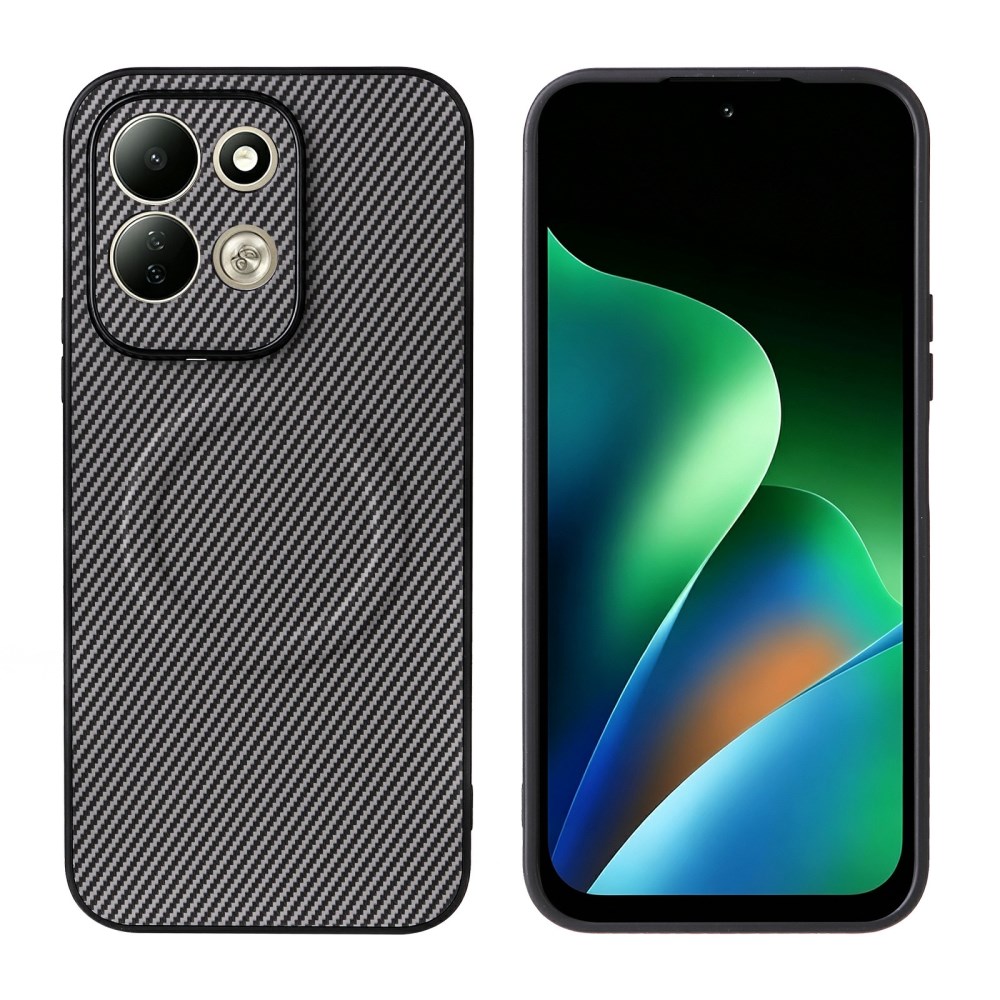 Θήκη Xiaomi Redmi 17 4G / 5G - OEM - Πλάτη από Συνθετικό Δέρμα (PU) με TPU - Γκρι Πλάτη από Συνθετικό Δέρμα (PU) με TPU για Xiaomi Redmi 17 4G / 5G (OEM) σε Γκρι — υφή carbon fiber & μεταλλικό έλασμα για μαγνητική βάση αυτοκινήτου.