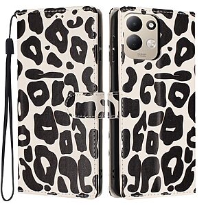 Flip Πορτοφόλι για Xiaomi Redmi 17 4G / 5G (OEM) σε Μαύρο leopard — 3 θήκες καρτών, stand, μαγνητικό κούμπωμα & λουράκι καρπού.