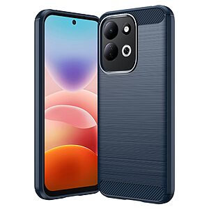 Πλάτη TPU για Xiaomi Redmi 17 4G / 5G (OEM) σε Μπλε — υφή carbon fiber & βουρτσισμένη επιφάνεια κατά των αποτυπωμάτων με προστασία από κραδασμούς.
