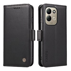 Flip Πορτοφόλι PU με TPU για Xiaomi Redmi 17 5G / 4G (YIKATU) σε Μαύρο — 3 θήκες καρτών, τσέπη χαρτονομισμάτων & stand για hands-free χρήση.