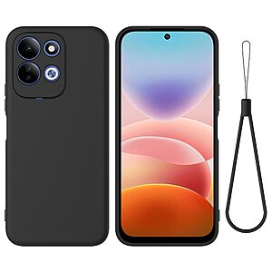 Πλάτη Σιλικόνης για Xiaomi Redmi 17 5G / 4G (OEM) σε Μαύρο με λουράκι — απαλή επένδυση & ανασηκωμένα χείλη για καθημερινή προστασία.