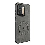 Σκληρή Πλάτη PC+TPU για Xiaomi Redmi 17C 5G (WANLONFENG) σε Γκρι — υφή Nappa, αντιολισθητικό κράτημα & μαγνητικός δακτύλιος για αξεσουάρ.