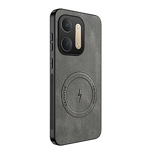 Σκληρή Πλάτη PC+TPU για Xiaomi Redmi 17C 5G (WANLONFENG) σε Γκρι — υφή Nappa, αντιολισθητικό κράτημα & μαγνητικός δακτύλιος για αξεσουάρ.