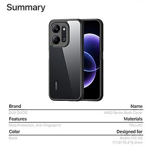 Θήκη Xiaomi Redmi 17C 5G - DUX DUCIS Aimo Series - Σκληρή Πλάτη PC+TPU - Μαύρο — εικόνα 2