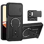 Σκληρή Πλάτη PC+TPU για Xiaomi Redmi 17C 5G (OEM) σε Μαύρο — συρόμενο κάλυμμα κάμερας, stand & ματ φινίρισμα κατά των δαχτυλιών.