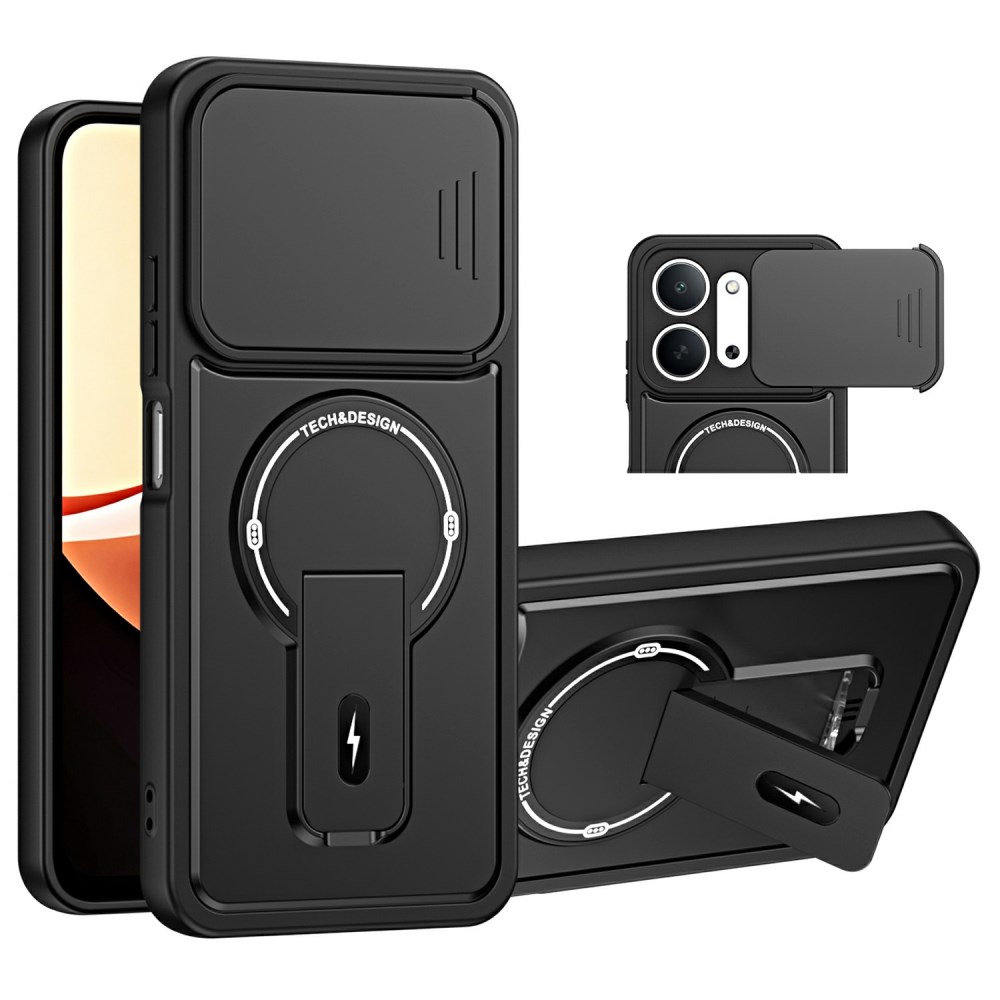 Θήκη Xiaomi Redmi 17C 5G - OEM - Σκληρή Πλάτη PC+TPU - Μαύρο - Stand Σκληρή Πλάτη PC+TPU για Xiaomi Redmi 17C 5G (OEM) σε Μαύρο — συρόμενο κάλυμμα κάμερας, stand & ματ φινίρισμα κατά των δαχτυλιών.