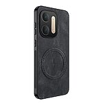 Σκληρή Πλάτη PC+TPU για Xiaomi Redmi 17C 5G (WANLONFENG) σε Μαύρο — υφή Nappa, αντιολισθητικό κράτημα & μαγνητικός δακτύλιος για αξεσουάρ.