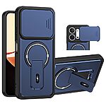 Σκληρή Πλάτη PC+TPU για Xiaomi Redmi 17C 5G (OEM) σε Μπλε με Stand — συρόμενο κάλυμμα κάμερας & ενισχυμένη προστασία από πτώσεις.