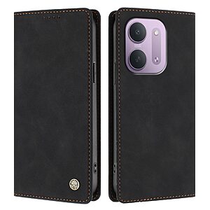 Flip Πορτοφόλι από Συνθετικό Δέρμα (PU) με TPU για Xiaomi Redmi 17C 5G (OEM) σε Μαύρο — προστασία RFID, θήκες καρτών & stand για άνεση.
