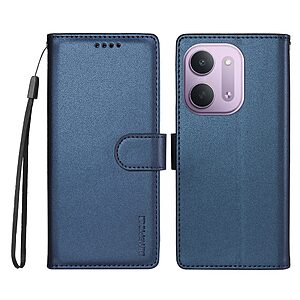 Flip Πορτοφόλι από Συνθετικό Δέρμα (PU) με TPU για Xiaomi Redmi 17C 5G (BETOPNICE) σε Μπλε — προστασία RFID, 3 θήκες καρτών, stand & λουράκι καρπού.