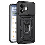 Σκληρή Πλάτη PC+TPU για Xiaomi Redmi Note 17 4G / 5G (OEM) σε Μαύρο — περιστρεφόμενο stand & συρόμενο κάλυμμα κάμερας για προστασία.