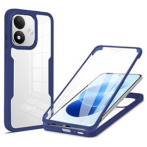 Σκληρή Πλάτη PC+TPU για Xiaomi Redmi Note 17 4G / 5G (OEM) σε Μπλε — προστασία 360° με ενσωματωμένο PET προστατευτικό οθόνης.