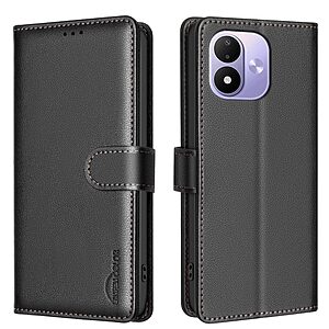 Flip Πορτοφόλι για Xiaomi Redmi Note 17 4G / 5G (BINFEN COLOR) σε Μαύρο — 3 θήκες καρτών, προστασία RFID & stand για άνετη προβολή.