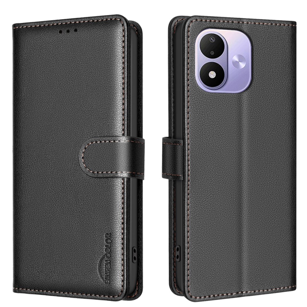 Θήκη Xiaomi Redmi Note 17 4G / 5G - BINFEN COLOR BF32 - Flip Πορτοφόλι από Συνθετικό Δέρμα (PU) με TPU - Μαύρο - RFID/Stand Flip Πορτοφόλι για Xiaomi Redmi Note 17 4G / 5G (BINFEN COLOR) σε Μαύρο — 3 θήκες καρτών, προστασία RFID & stand για άνετη προβολή.