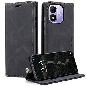 Flip Πορτοφόλι PU με TPU για Xiaomi Redmi Note 17 4G / 5G (CASEME) σε Μαύρο — θήκες καρτών, stand & μαγνητικό κλείσιμο για καθημερινή προστασία.
