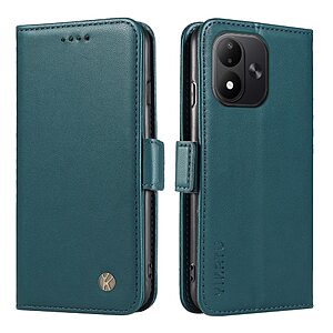 Flip Πορτοφόλι από Συνθετικό Δέρμα (PU) με TPU για Xiaomi Redmi Note 17 (YIKATU) σε Πράσινο — 3 θήκες καρτών, stand & προστασία από γρατζουνιές.