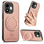 Πλάτη από Συνθετικό Δέρμα (PU) με TPU για Xiaomi Redmi Note 17 4G / 5G (OEM) σε Ροζ — περιστρεφόμενο stand 360° & απορρόφηση κραδασμών.