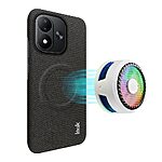 Πλάτη από Συνθετικό Δέρμα (PU) με PC για Xiaomi Redmi Note 17 5G / 4G (IMAK) σε Μαύρο — μαγνητικός δακτύλιος & υφασμάτινη υφή για σίγουρο κράτημα.