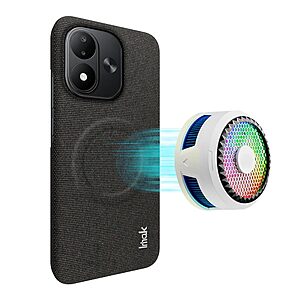 Πλάτη από Συνθετικό Δέρμα (PU) με PC για Xiaomi Redmi Note 17 5G / 4G (IMAK) σε Μαύρο — μαγνητικός δακτύλιος & υφασμάτινη υφή για σίγουρο κράτημα.