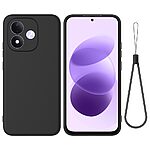 Πλάτη Σιλικόνης για Xiaomi Redmi Note 17 5G / 4G (OEM) σε Μαύρο με λουράκι — απαλή επένδυση & ανασηκωμένα χείλη για καθημερινή προστασία.