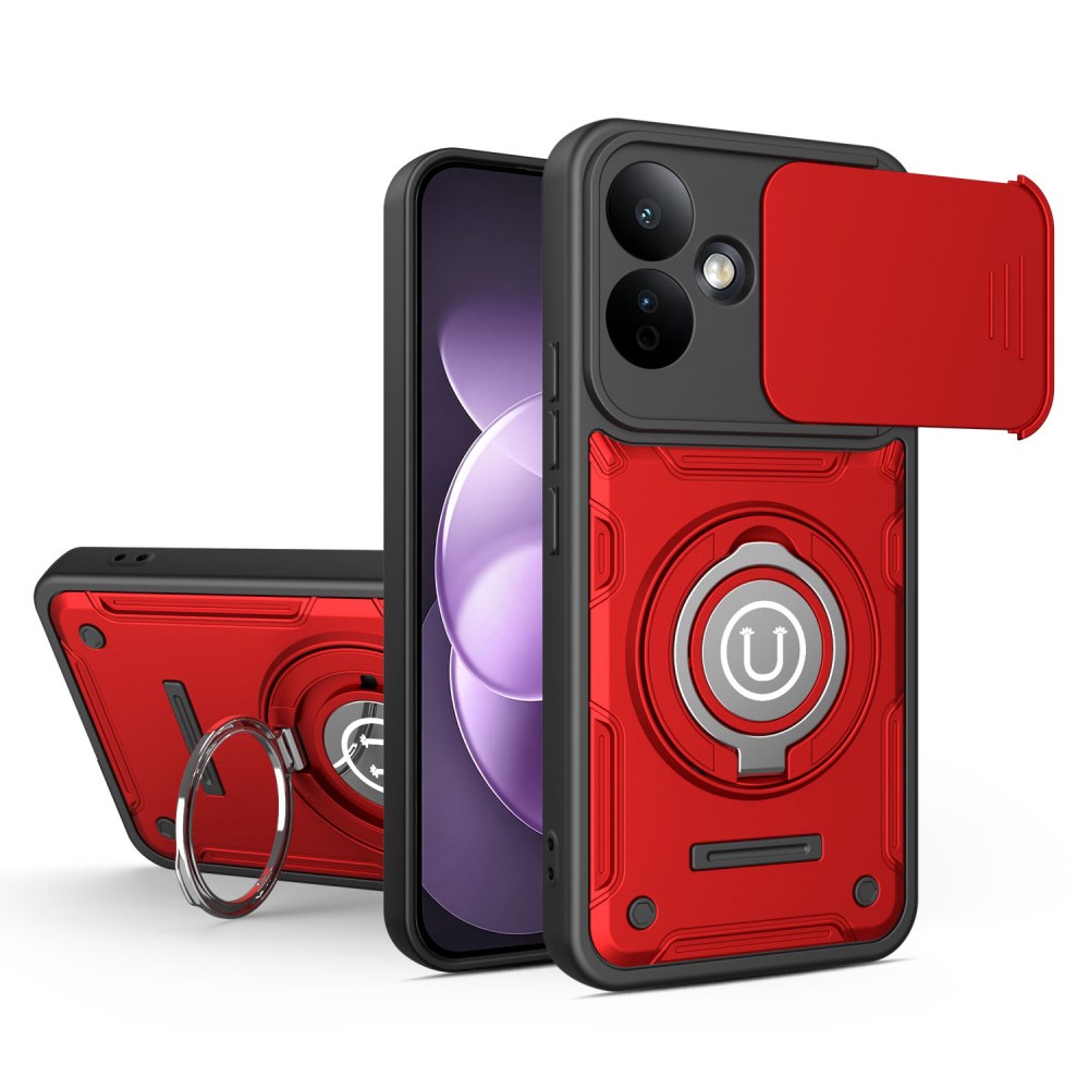 Θήκη Xiaomi Redmi Note 17 Pro 5G - OEM - Σκληρή Πλάτη PC+TPU - Κόκκινο - Stand Σκληρή Πλάτη PC+TPU για Xiaomi Redmi Note 17 Pro 5G (OEM) σε Κόκκινο — συρόμενο κάλυμμα κάμερας & δαχτυλίδι-stand 360° για άνετη χρήση.