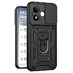Σκληρή Πλάτη PC+TPU για Xiaomi Redmi Note 17 Pro 5G (OEM) σε Μαύρο με Stand — συρόμενο κάλυμμα κάμερας & απορρόφηση κραδασμών.
