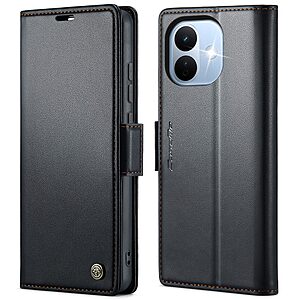 Flip Πορτοφόλι PU με TPU για Xiaomi Redmi Note 17 Pro 5G (CASEME) σε Μαύρο — 3 θήκες καρτών, προστασία RFID & stand για hands-free προβολή.