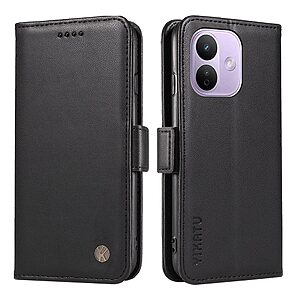 Flip Πορτοφόλι από Συνθετικό Δέρμα (PU) με TPU για Xiaomi Redmi Note 17 Pro 5G (YIKATU) σε Μαύρο — 3 θήκες καρτών & stand για hands-free χρήση.