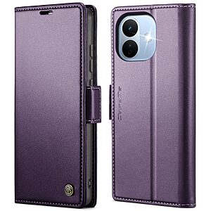 Flip Πορτοφόλι για Xiaomi Redmi Note 17 Pro 5G (CASEME 023) σε Μωβ — 3 θήκες καρτών, προστασία RFID & βάση στήριξης για hands-free προβολή.
