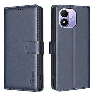 Flip Πορτοφόλι από Συνθετικό Δέρμα (PU) με TPU για Xiaomi Redmi Note 17 Pro 5G (BINFEN COLOR) σε Μπλε — 3 θήκες καρτών, RFID & stand.