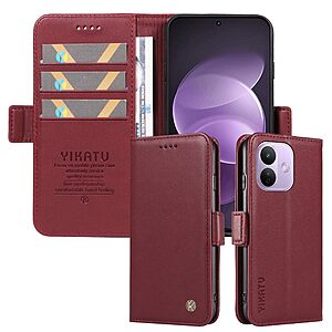 Θήκη Xiaomi Redmi Note 17 Pro 5G - YIKATU YK-003 - Flip Πορτοφόλι από Συνθετικό Δέρμα (PU) με TPU - Βαθύ κόκκινο - Stand — εικόνα 2