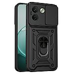 Σκληρή Πλάτη PC+TPU για Xiaomi Redmi Note 17 Pro Max 5G (OEM) σε Μαύρο — περιστρεφόμενο stand & συρόμενο κάλυμμα κάμερας για προστασία.